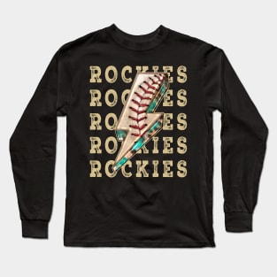 Aesthetic Design Rockies Gifts Vintage Styles Baseball Long Sleeve T-Shirt